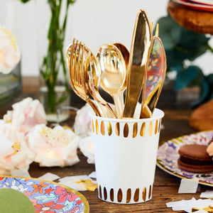 Gold and White Brushstroke Cups - Ellie and Piper