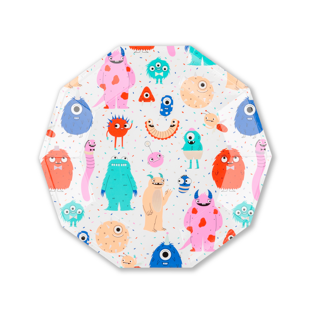 Little Monsters Large Paper Plates - Ellie and Piper