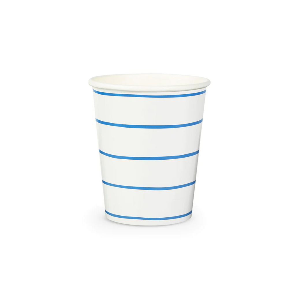 Frenchie Striped Cups - Cobalt Blue - Ellie and Piper
