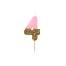 Assorted Gold Glitter Number Candle (Sold Individually) - Ellie and Piper