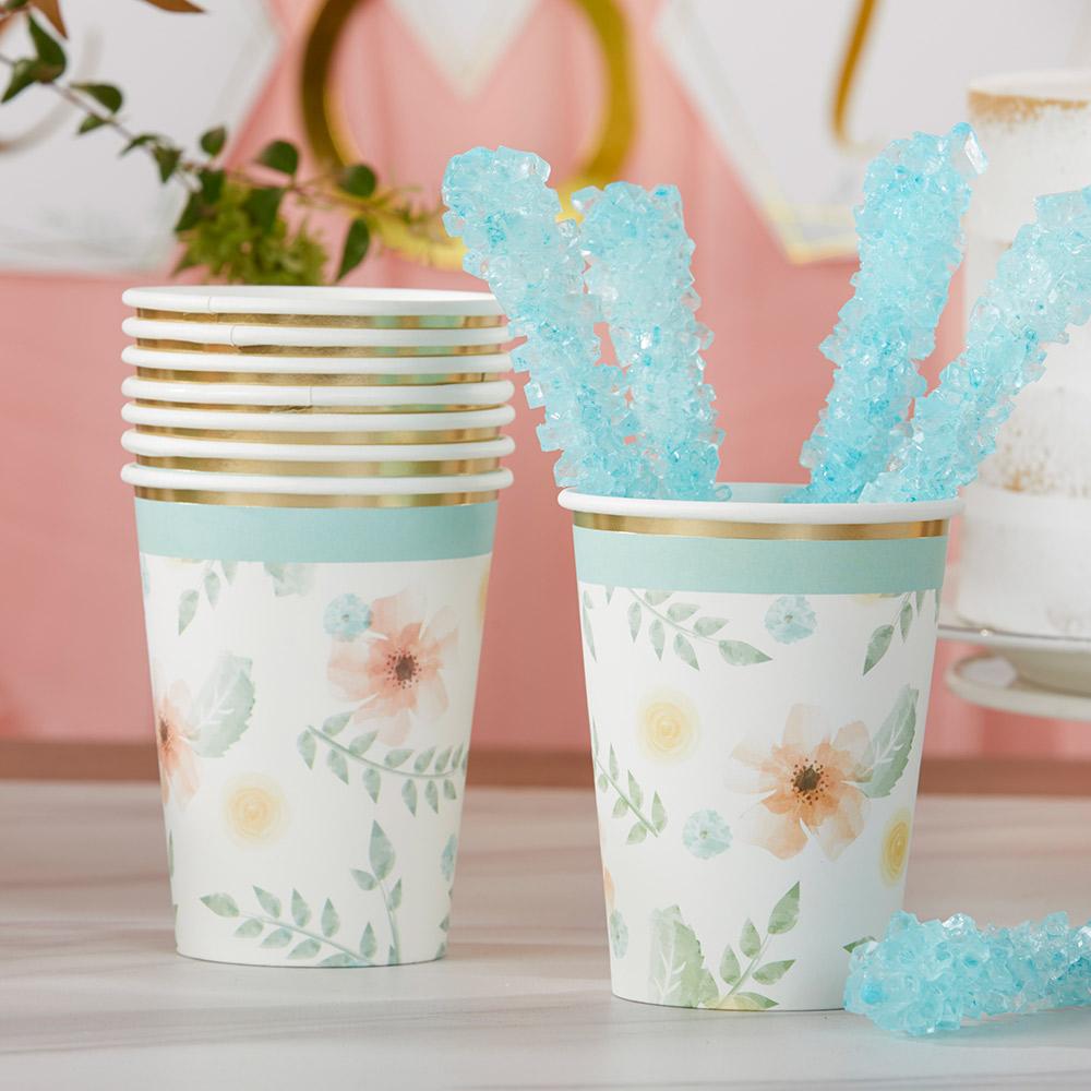 Geometric Floral Paper Cups - Ellie and Piper
