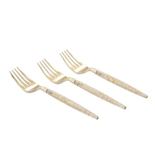 Gold Glitter Plastic Mini Forks (Cutlery) - Ellie and Piper