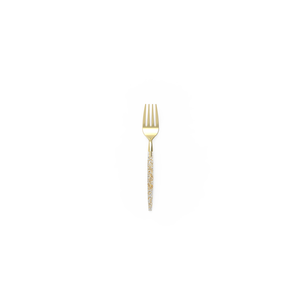 Gold Glitter Plastic Mini Forks (Cutlery) - Ellie and Piper