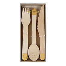 Gold Wooden Cutlery Set - Ellie and Piper