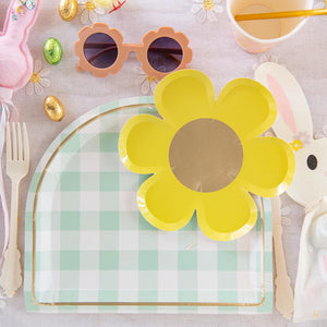 Mint Green Gingham Dinner Plates - Ellie and Piper
