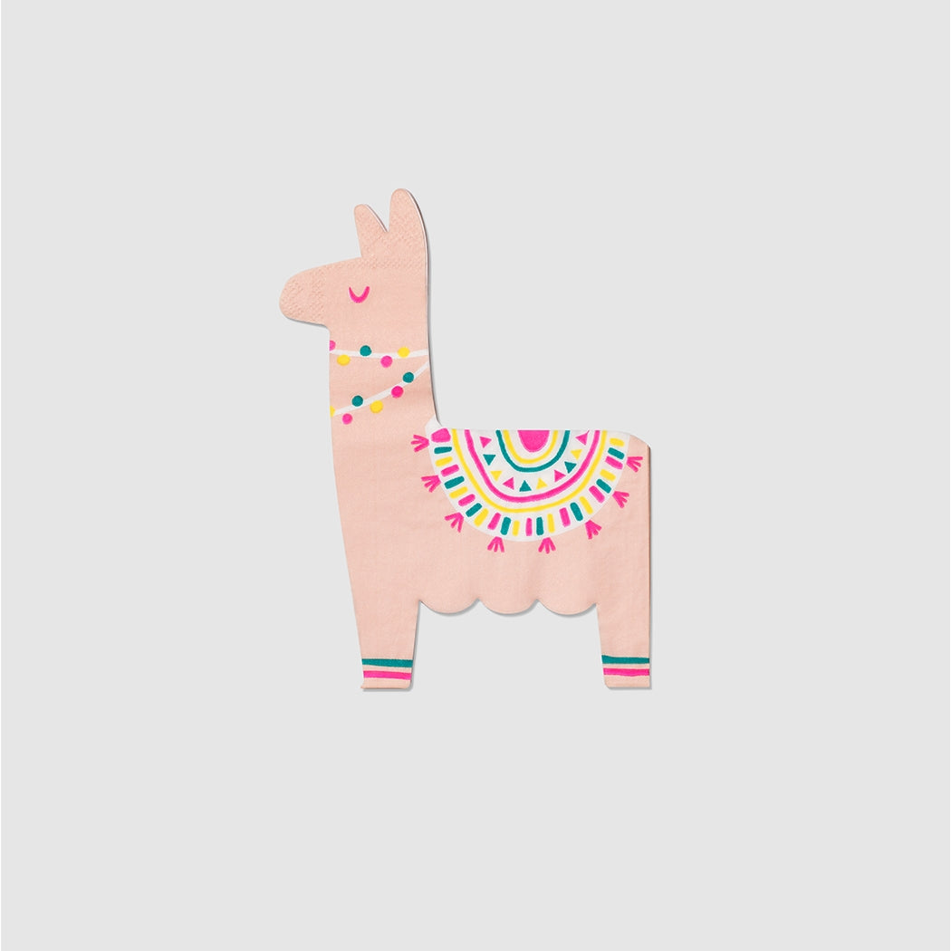 Happy Pink Llama Paper Napkins