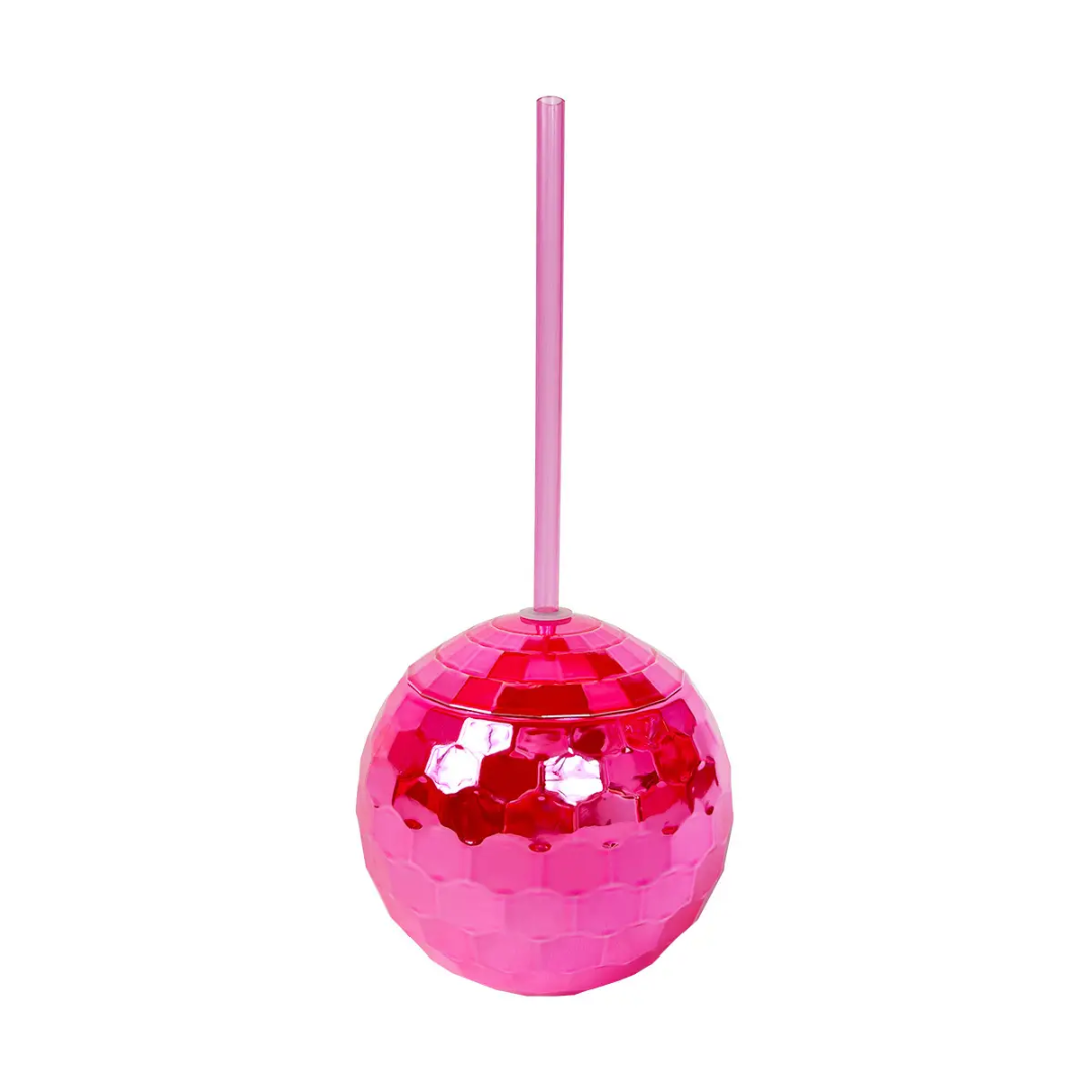 Disco Ball Travel Party Cup with Straw