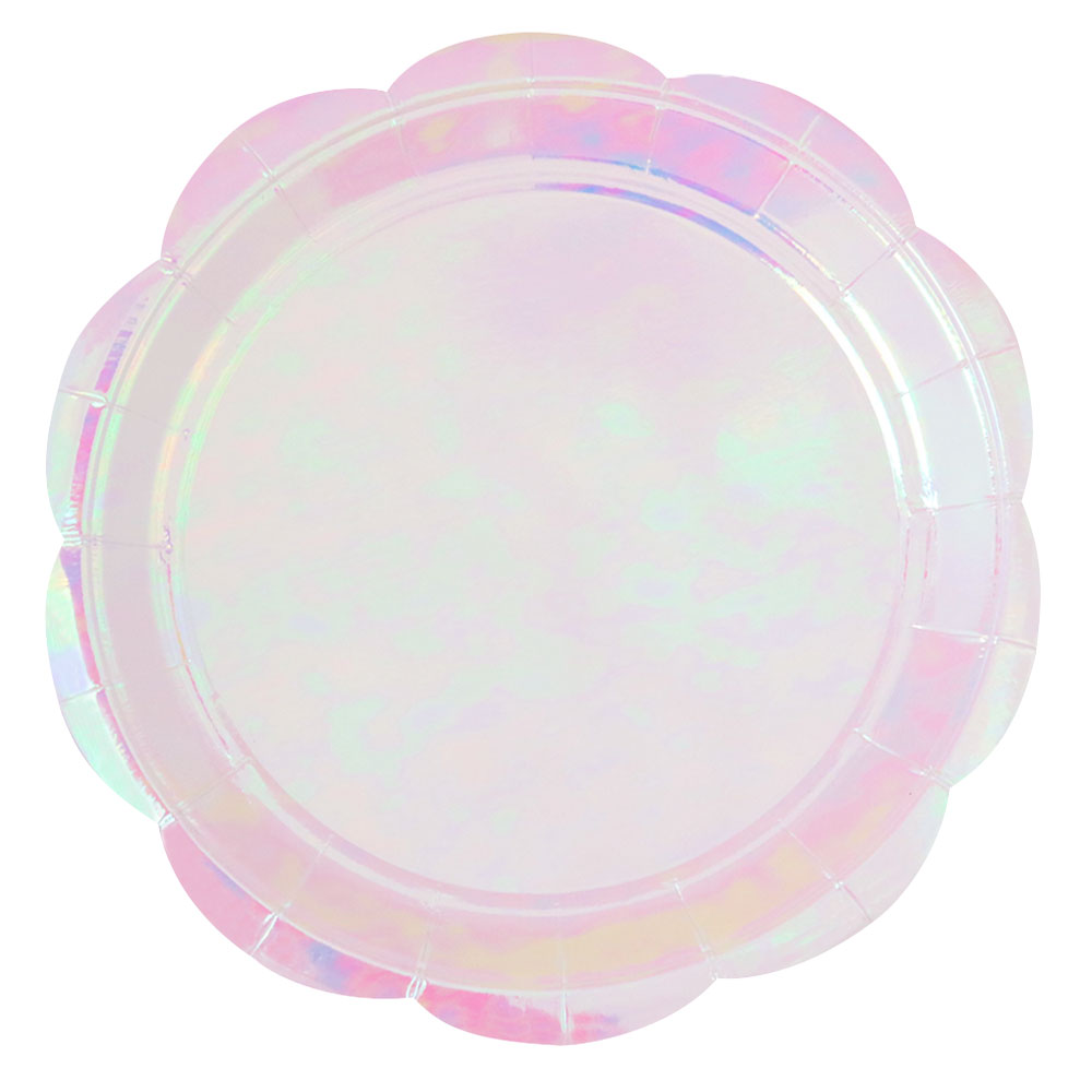 Iridescent Scallop Edge Large Paper Plates - Ellie and Piper