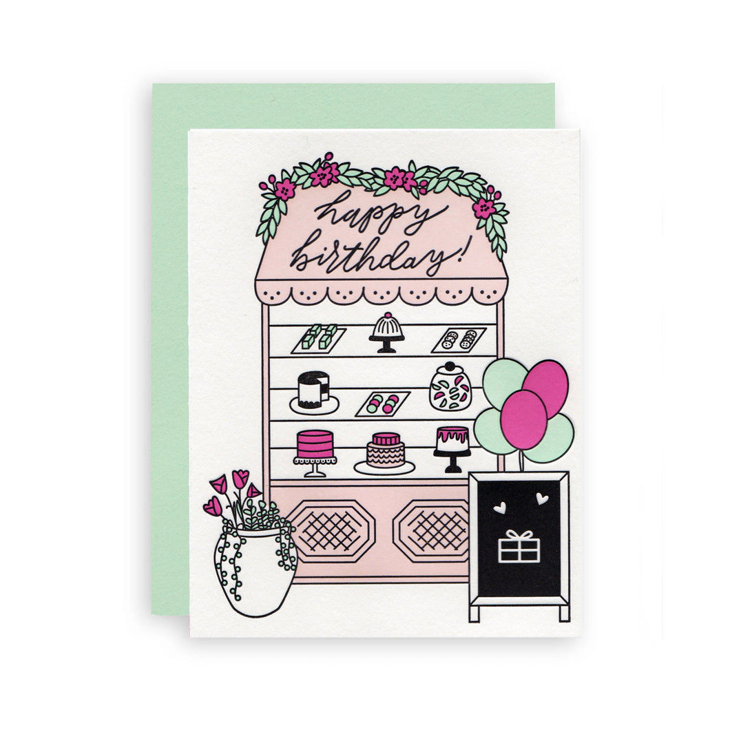Happy Birthday Bakery Letterpress Card - Ellie and Piper