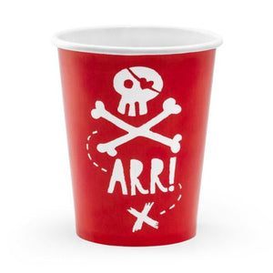 Red Pirates Party Paper Cups - Ellie and Piper