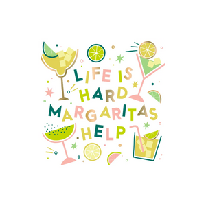 Life Is Hard, Margaritas Help Cocktail Napkins - Ellie and Piper