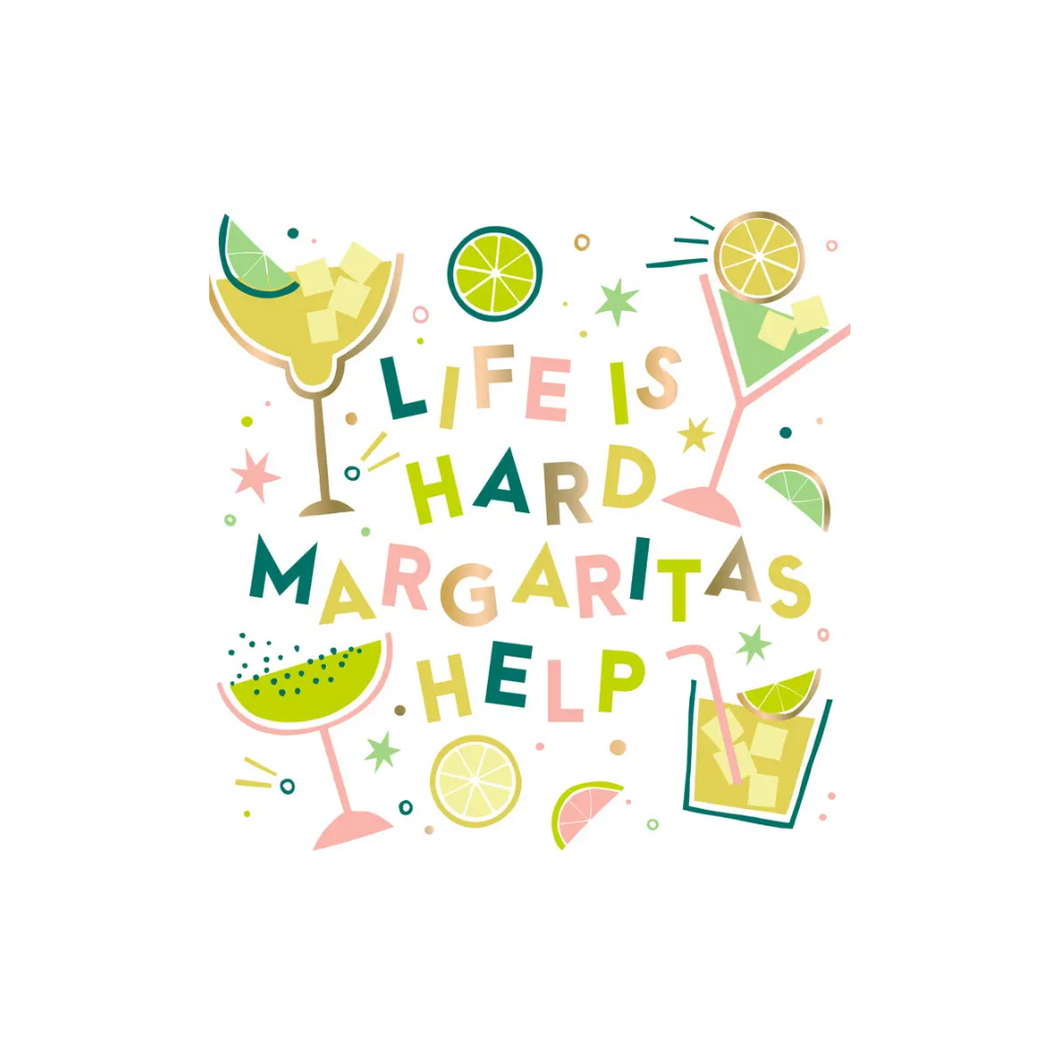 Life Is Hard, Margaritas Help Cocktail Napkins - Ellie and Piper