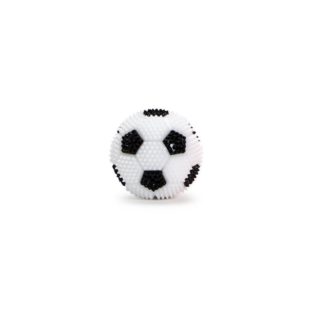 White Opaque 12mm Round Pony Beads - Colored Soccer Ball Design (48pcs