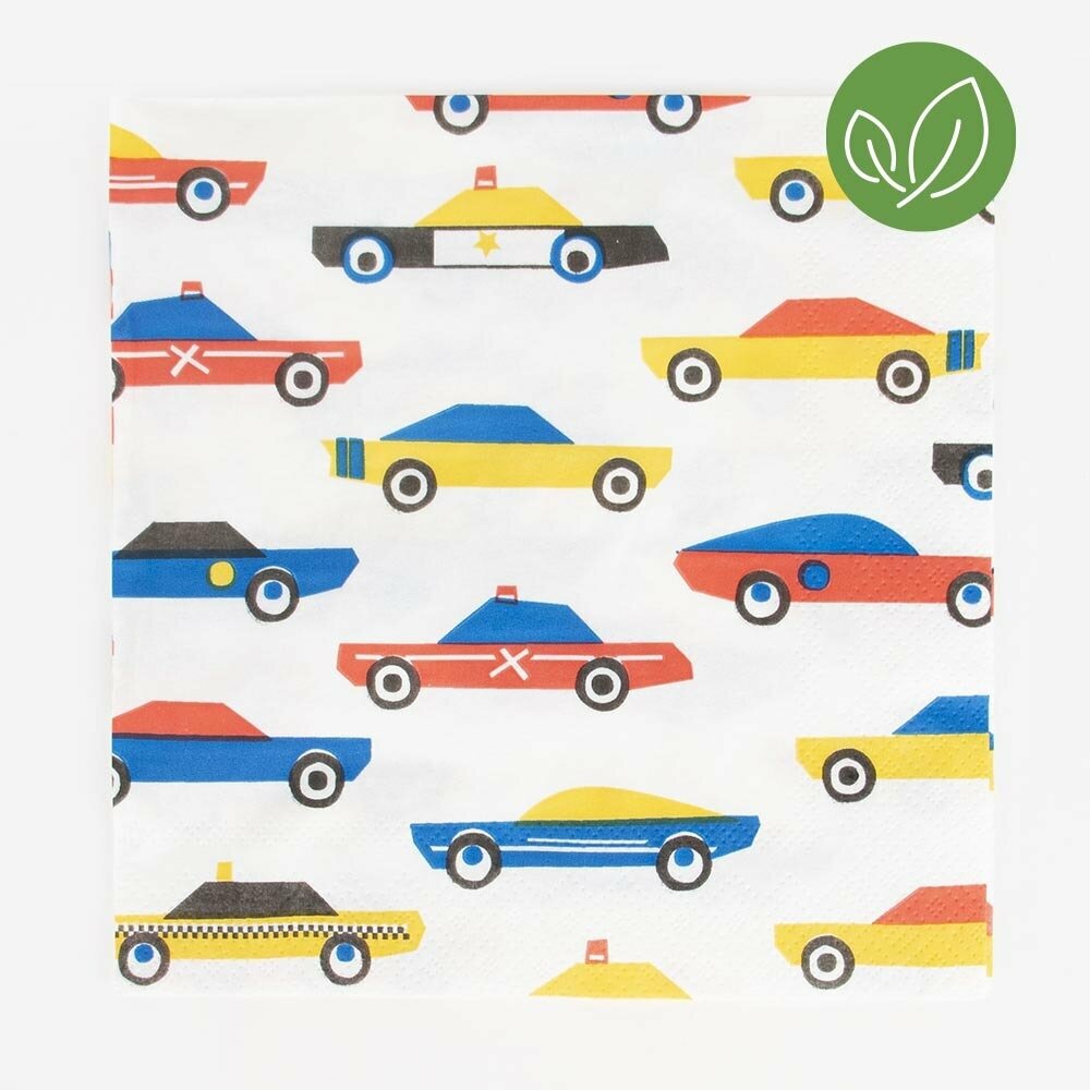Retro Cars Large Napkins - Ellie and Piper