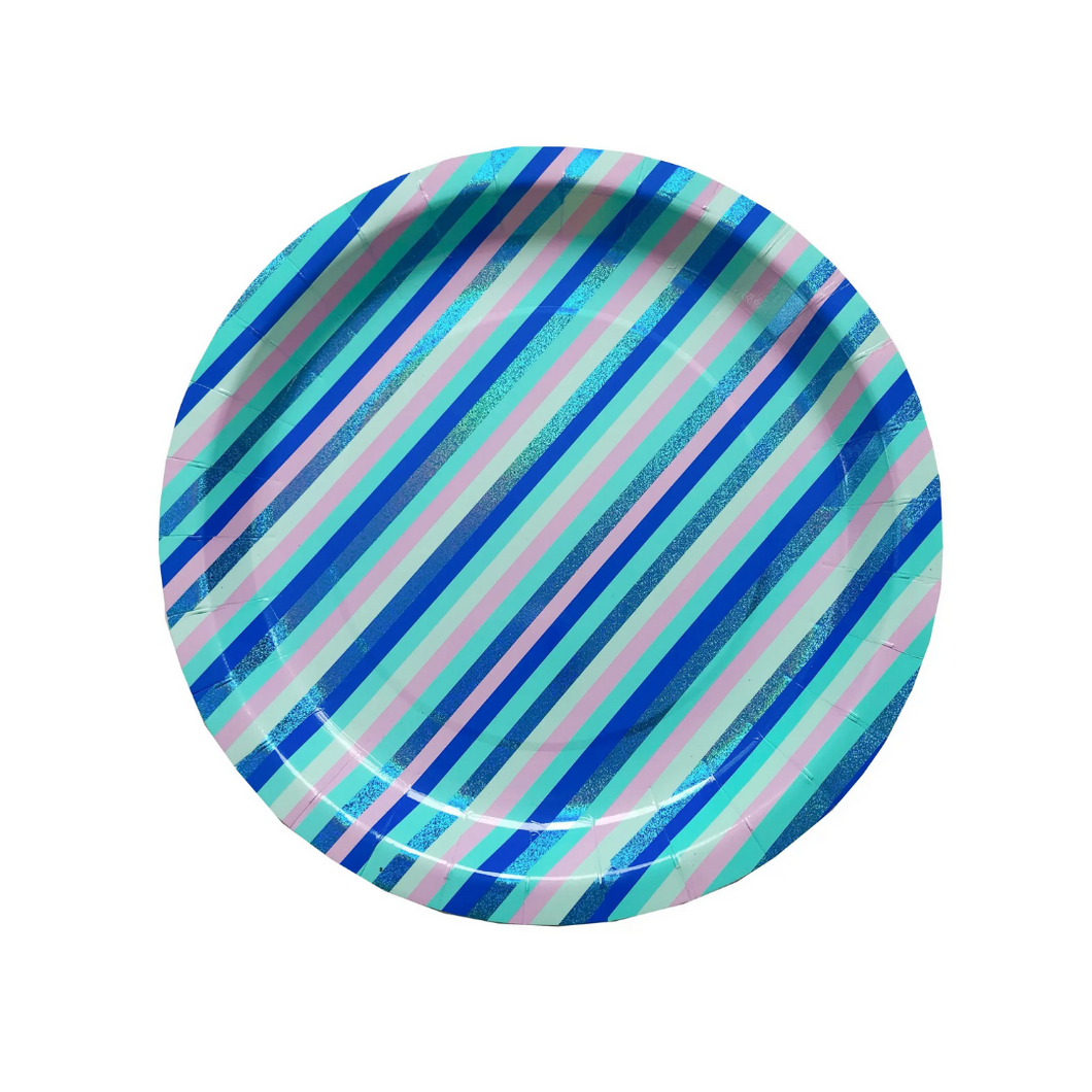 Mystic Stripe Large Paper Plates - Ellie and Piper