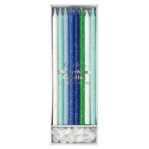 Blue and Green Ombre Birthday Candles - Ellie and Piper