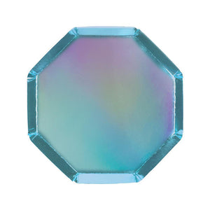 Holographic Blue Small Paper Plates - Ellie and Piper