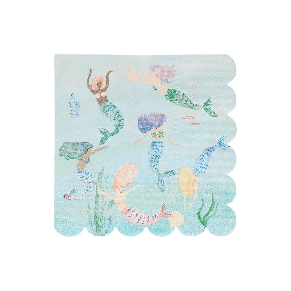 Mermaids Swimming Napkins - Ellie and Piper