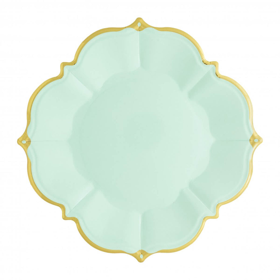 Ornate Mint Green Lunch Paper Plates - Ellie and Piper