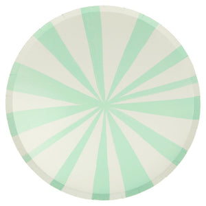 Mint Stripe Dinner Plates - Ellie and Piper