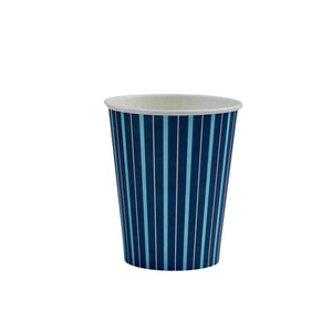 Navy Blue Fine Stripes Paper Cups (Set of 8) - Ellie and Piper