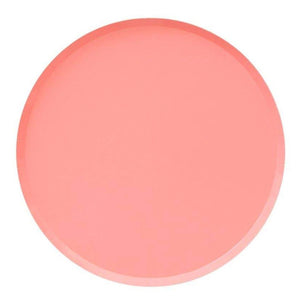 Neon Coral Paper Plates (2 Sizes) - Ellie and Piper