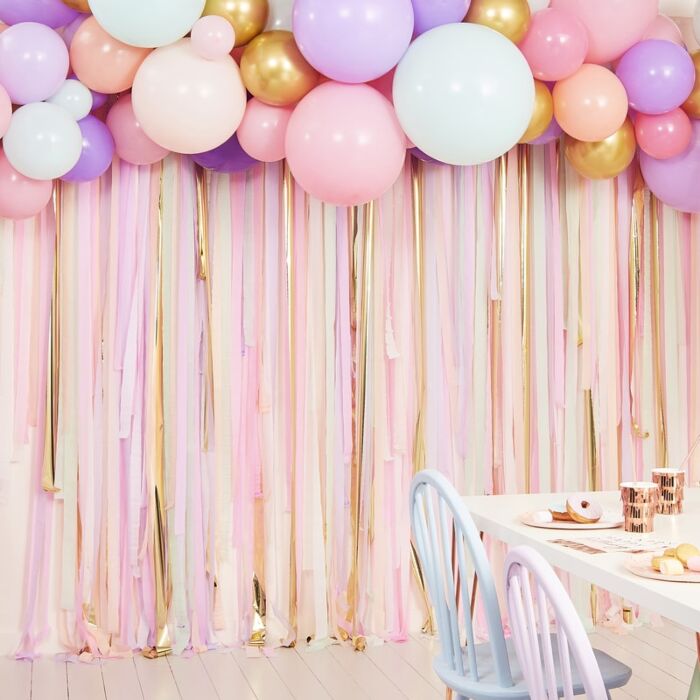Ginger Ray - Pastel Streamer and Balloon Backdrop