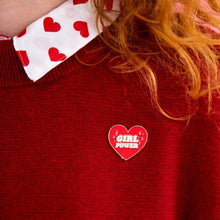 Girl Power Enamel Red Heart Pin - Ellie and Piper