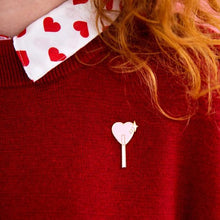 Pink Heart Lollipop Enamel Pin - Ellie and Piper