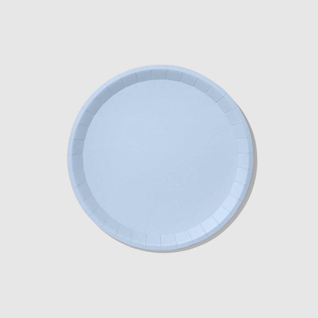Pale Blue Paper Party Plates (2 Sizes) - Ellie and Piper