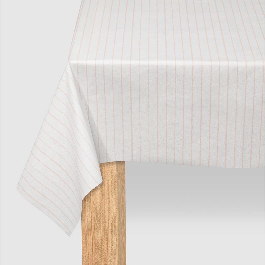 Pale Pink Pinstripe Tablecloth - Ellie and Piper