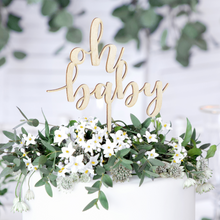 Wooden 'Oh Baby' Cake Topper - Ellie and Piper