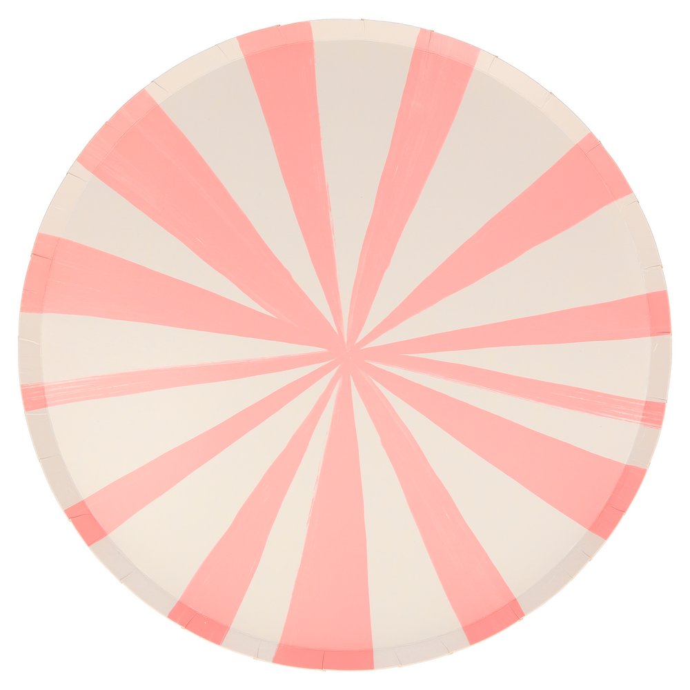 Pink Stripe Dinner Plates - Ellie and Piper