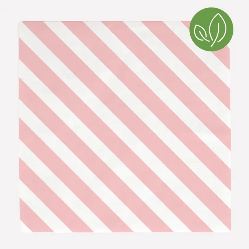 Pink Stripe Paper Napkins