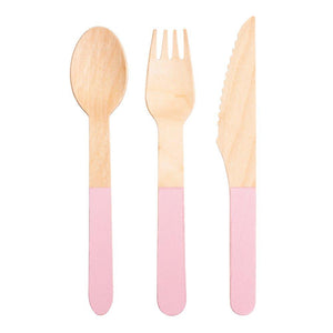 Pink Wooden Cutlery Set - Ellie and Piper