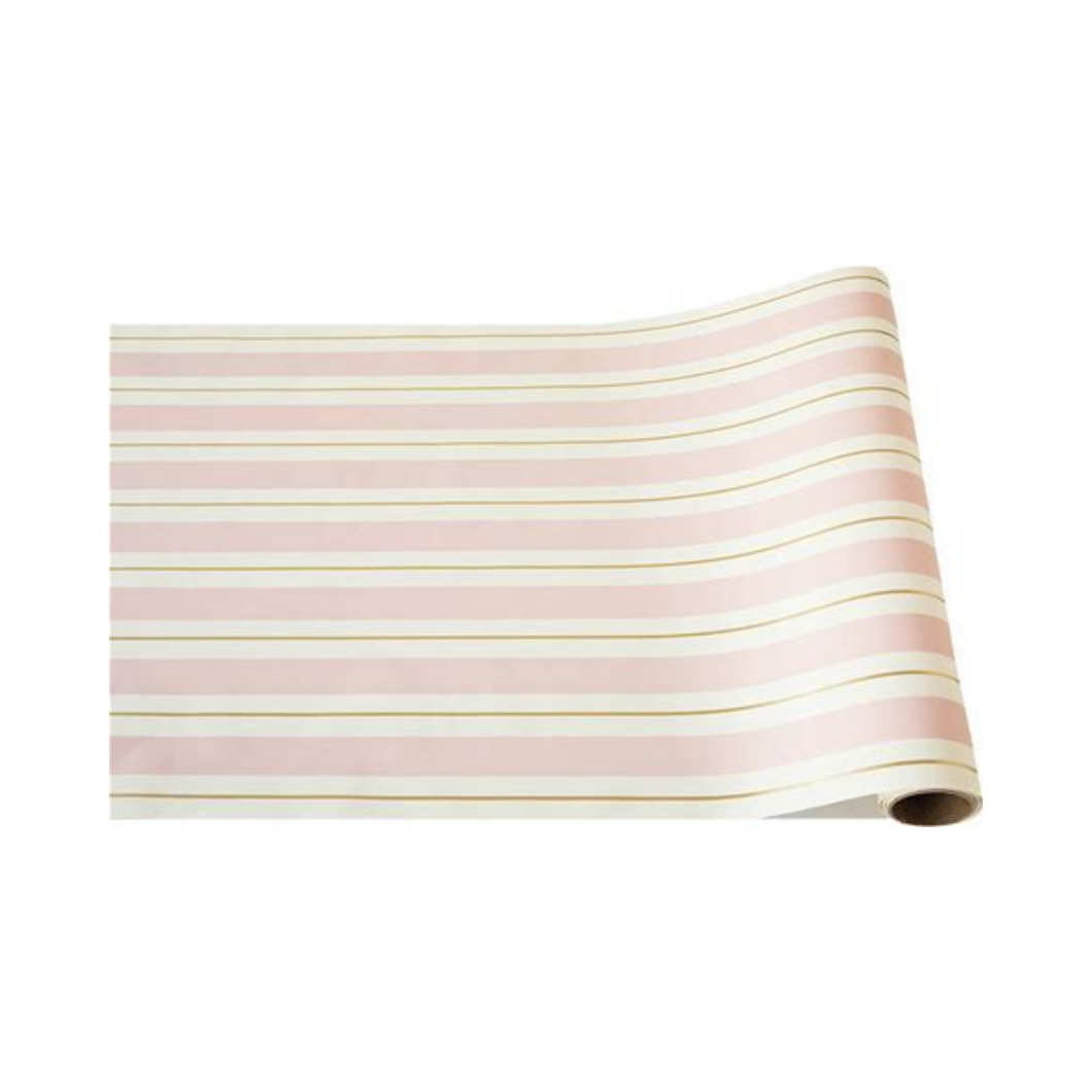 Pink & Gold Awning Stripe Table Runner - Ellie and Piper