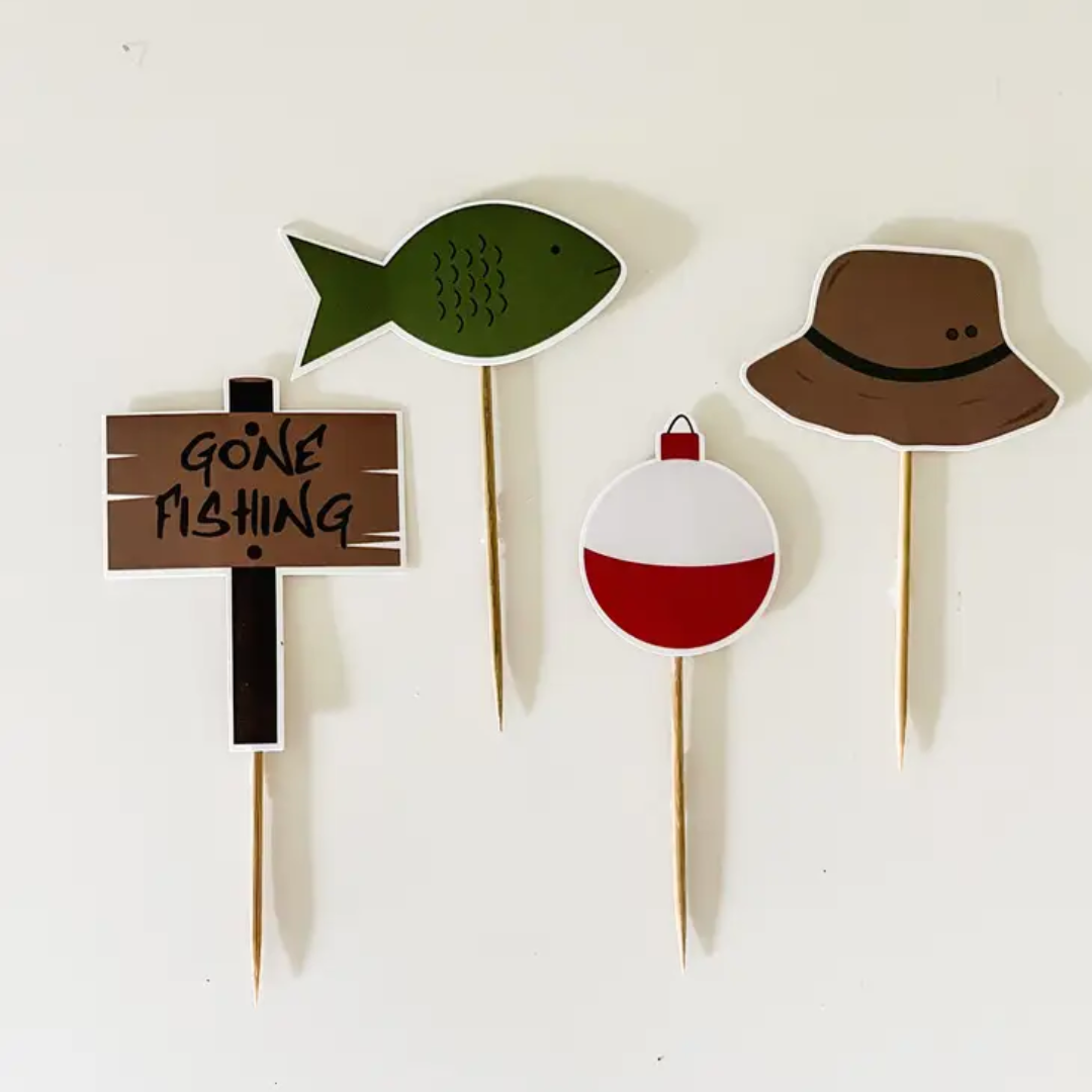 Summer Fun Fathers Day Cake Topper Kit - Happy Father's Day Fishing Cake  Topper Kit 