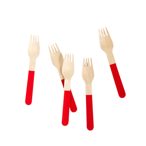Red Sparkle Birch Forks (Cutlery) - Ellie and Piper