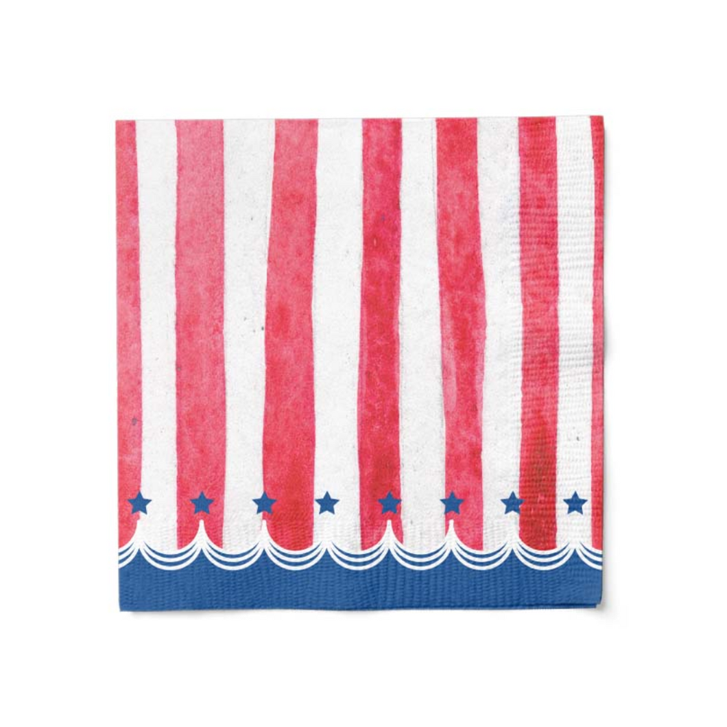 Red, Stripe & Blue Lunch Napkin - Ellie and Piper