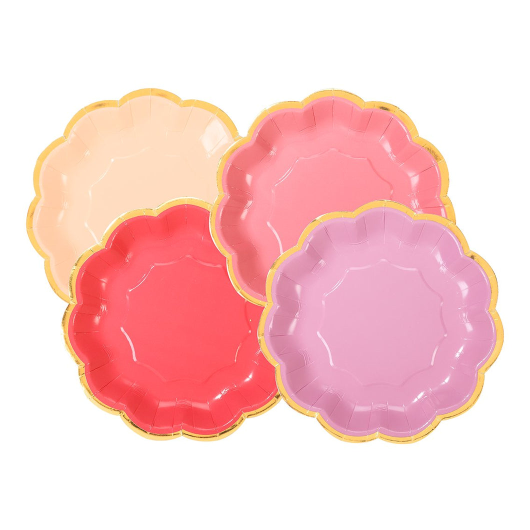 Assorted Shades of Rose Paper Plates - Ellie and Piper