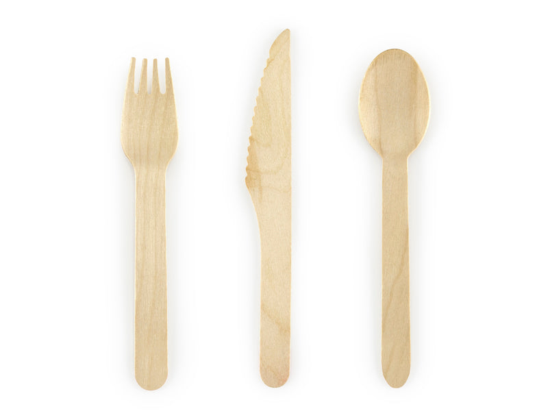 18-Piece Wooden Cutlery Set - Woodland