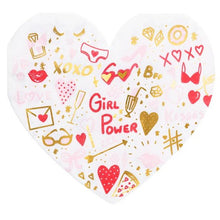Girl Power Heart Shaped Paper Napkins - Ellie and Piper