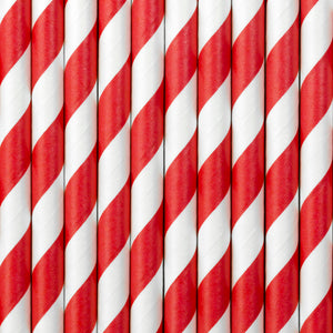 Red & White Striped Paper Straws