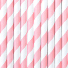 Light Pink Stripe Straws - Ellie and Piper