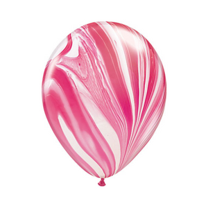 11" Red and White Marble Latex Balloon - Ellie and Piper