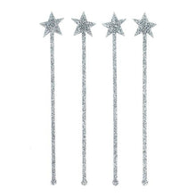 Silver Glitter Star Drink Stirrers - Ellie and Piper