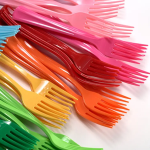 Solid Color Plastic Forks - Cerise - Ellie and Piper