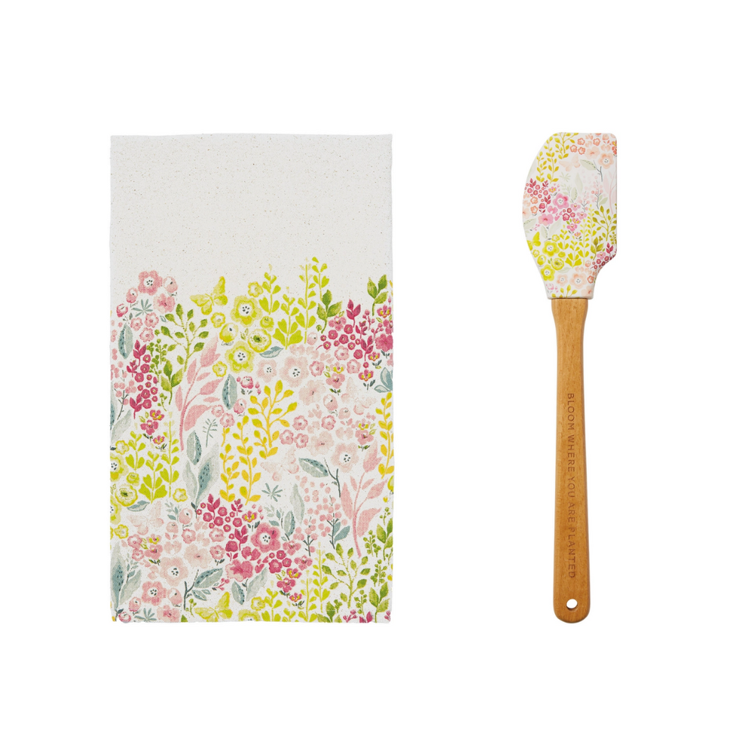 Wildflower Spatula + Towel Gift Set - Ellie and Piper