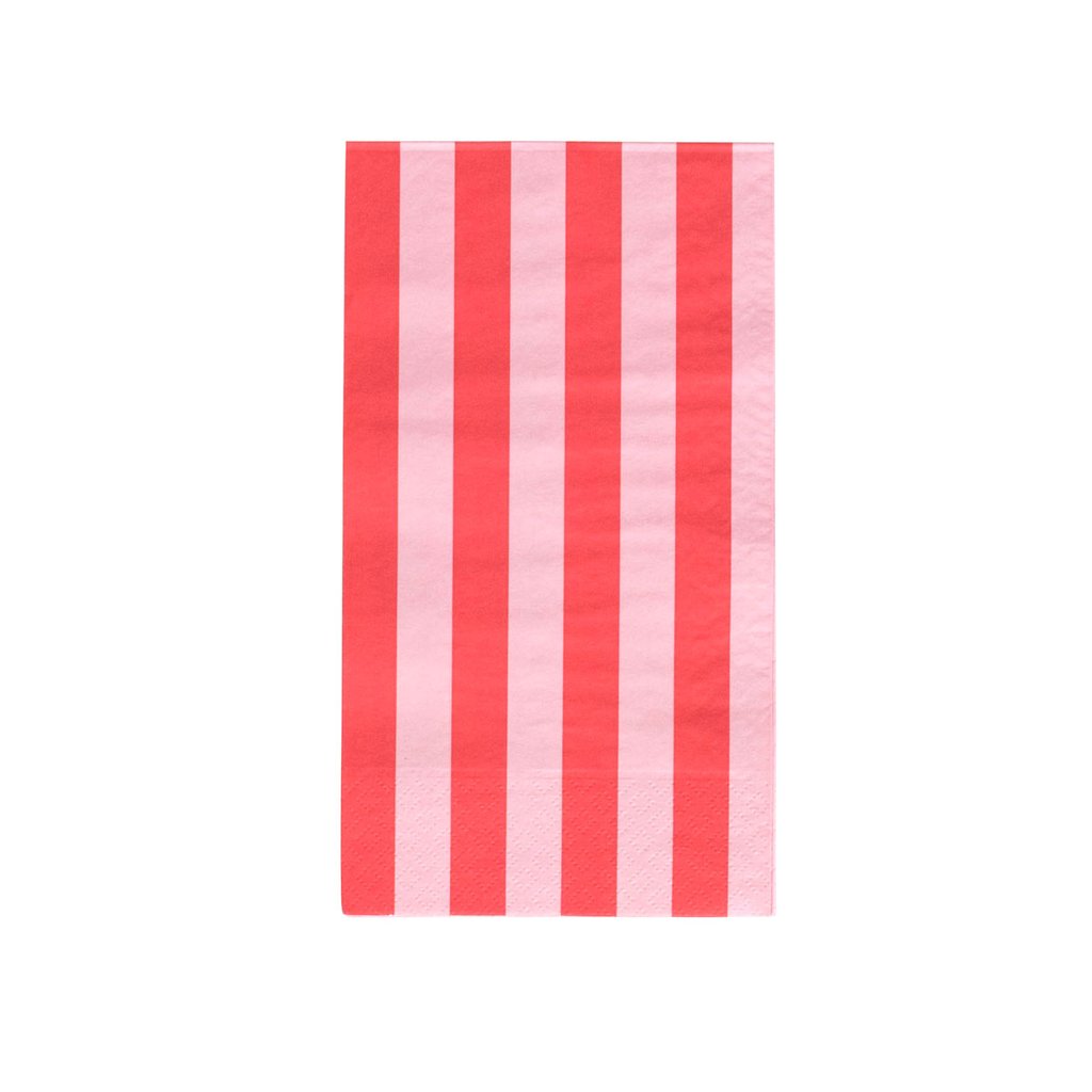 Blush and Cherry Striped Dinner Paper Napkins - Ellie and Piper