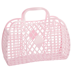 Large Retro Basket - Light Pink - Ellie and Piper
